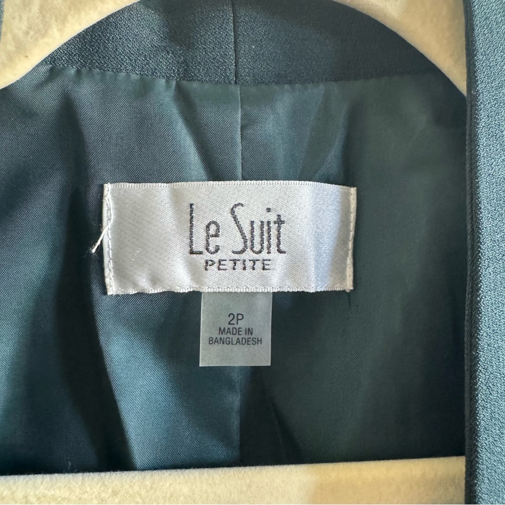 Le Suit | Petite Blazer Emerald Green Size 2P - Picture 4 of 6